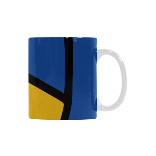 Blue and Yellow Pattern Custom White Mug (11OZ)
