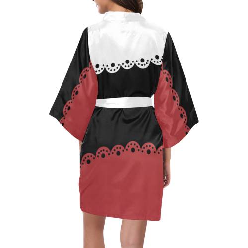 Red Black White Lace 2 Kimono Robe