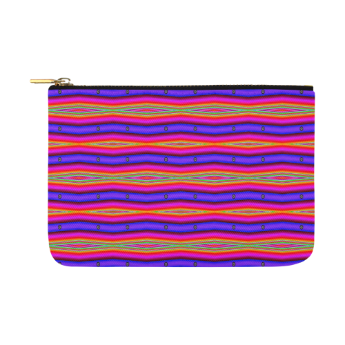 Bright Pink Purple Stripe Abstract Carry-All Pouch 12.5''x8.5''