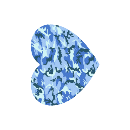 Woodland Blue Camouflage Heart-shaped Mousepad