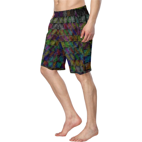 Ripped SpaceTime Stripes Collection Men's Swim Trunk/Large Size (Model L21)