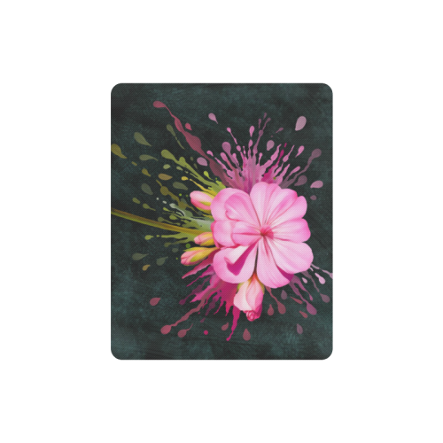 Pink flower, color splash, floral eruption Rectangle Mousepad