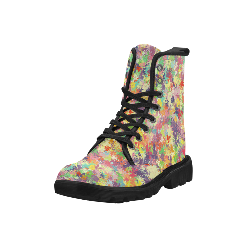 colorful pattern Martin Boots for Men (Black) (Model 1203H)