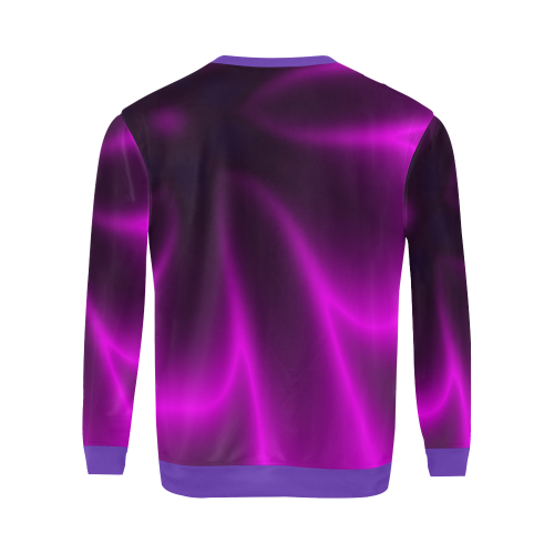 Purple Blossom All Over Print Crewneck Sweatshirt for Men/Large (Model H18)