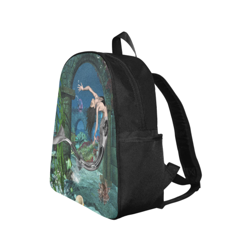 Wonderful mermaid Multi-Pocket Fabric Backpack (Model 1684)