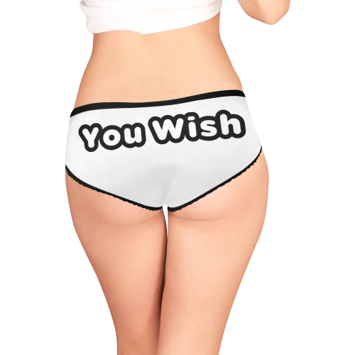 You Wish Back Black And White Women's All Over Print Girl Briefs (Model L14)