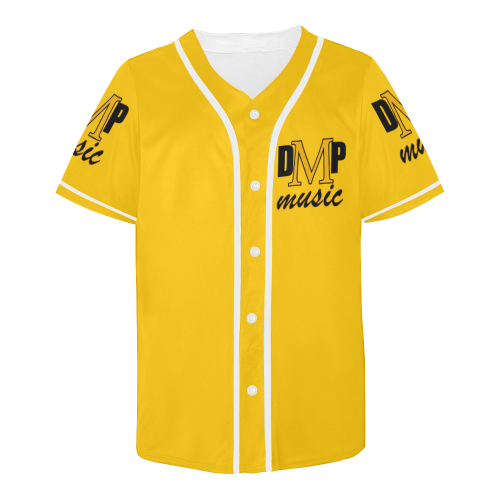DMP Music Jersey White/Yellow All Over Print Baseball Jersey for Men (Model T50)