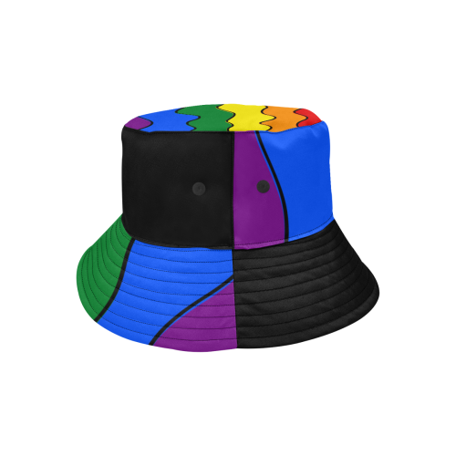 Gay Pride - Rainbow Flag Waves Stripes 1 All Over Print Bucket Hat for Men