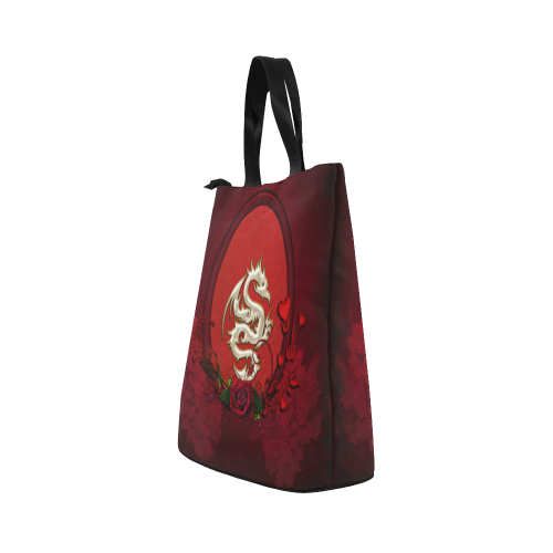The dragon with roses Nylon Lunch Tote Bag (Model 1670)