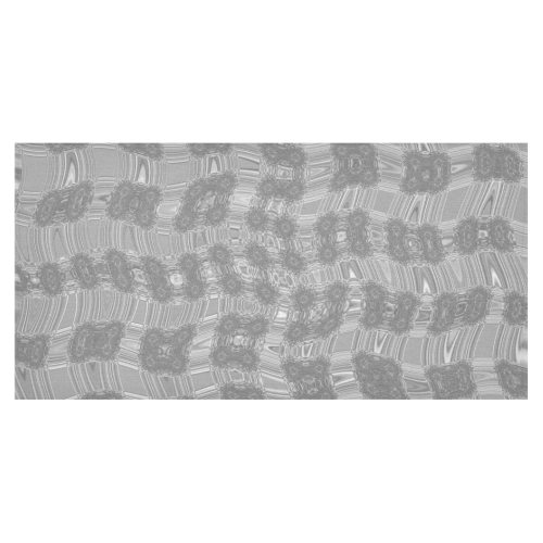 Abstract Grey Cotton Linen Tablecloth 60"x120"