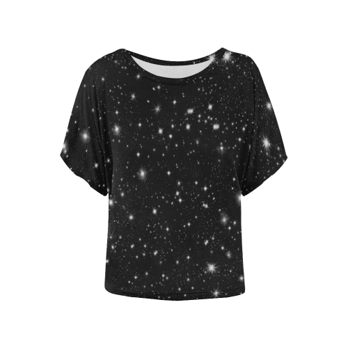 Stars in the Universe Women's Batwing-Sleeved Blouse T shirt (Model T44)