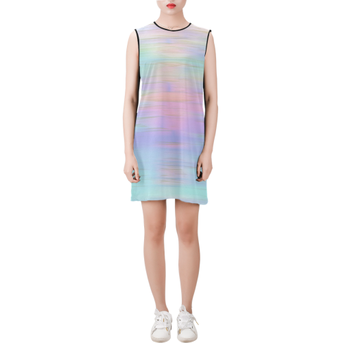 noisy gradient 1 pastel by JamColors Sleeveless Round Neck Shift Dress (Model D51)