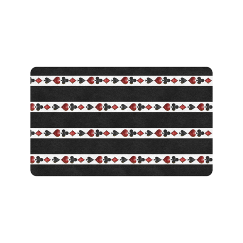 Playing Card Symbols Stripes Doormat 30"x18" (Black Base)