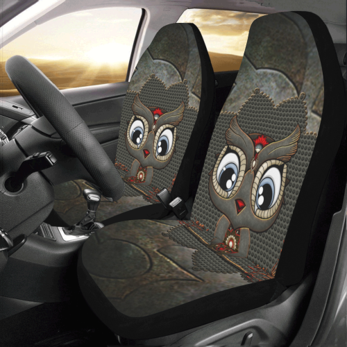 Funny steampunk owl Car Seat Covers (Set of 2)