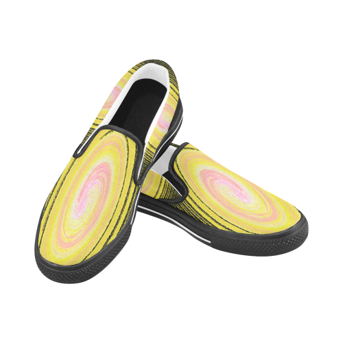 swirl Men's Slip-on Canvas Shoes (Model 019)