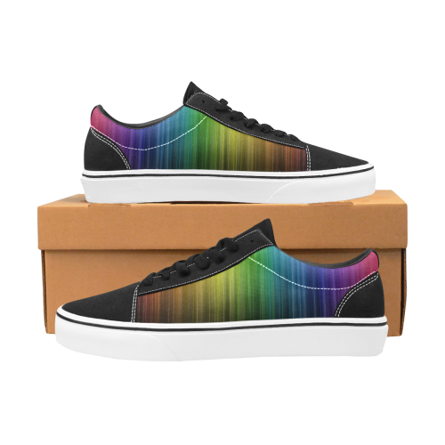 skate rainbow Men's Low Top Skateboarding Shoes (Model E001-2)