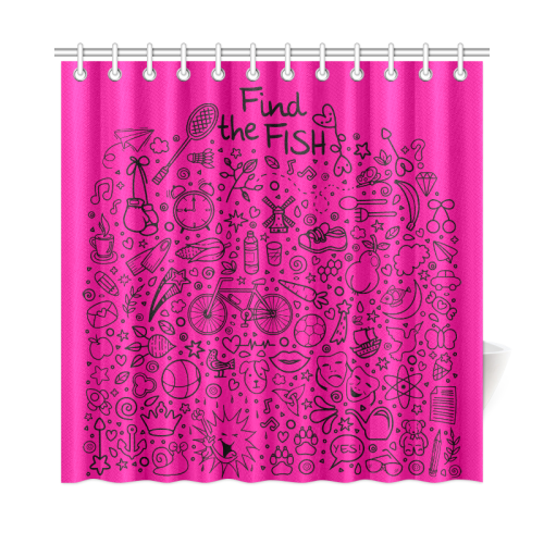 Picture Search Riddle - Find The Fish 1 Shower Curtain 72"x72"