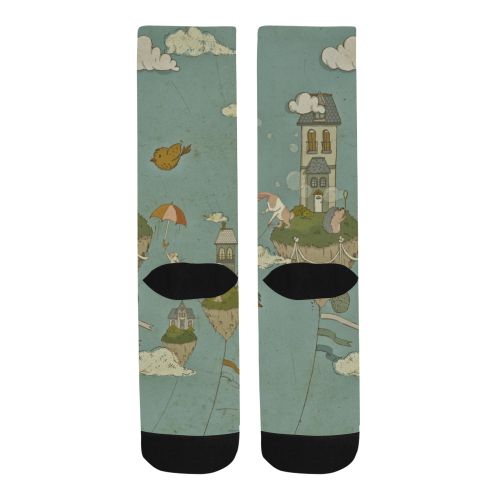 Vintage Floating Islands Men's Custom Socks