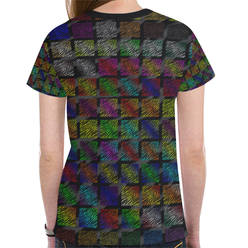 Ripped SpaceTime Stripes Collection New All Over Print T-shirt for Women (Model T45)