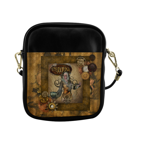 Steampunk lady with owl Sling Bag (Model 1627)