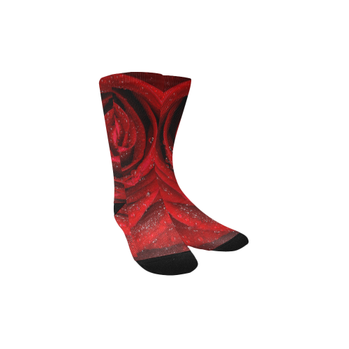 Red rosa Kids' Custom Socks