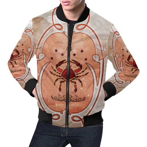 Decorative crab All Over Print Bomber Jacket for Men/Large Size (Model H19)