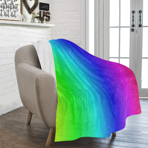 Crayon Box Ombre Rainbow Ultra-Soft Micro Fleece Blanket 50"x60"