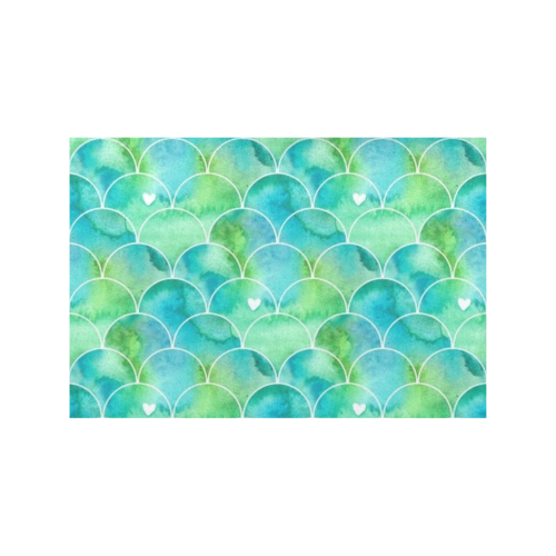 Mermaid SCALES green blue Placemat 12’’ x 18’’ (Set of 4)