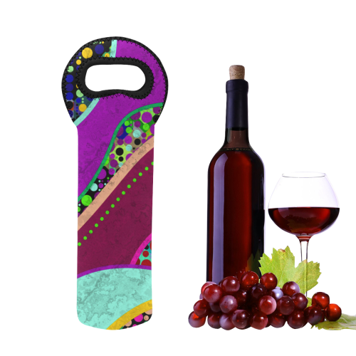 Abstract Pattern Mix - Dots And Colors 2 Neoprene Wine Bag