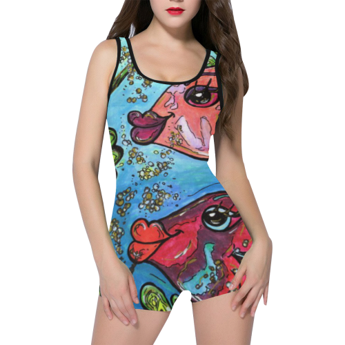 Bette and Joan 2  Classic one piece swimsuit Classic One Piece Swimwear (Model S03)