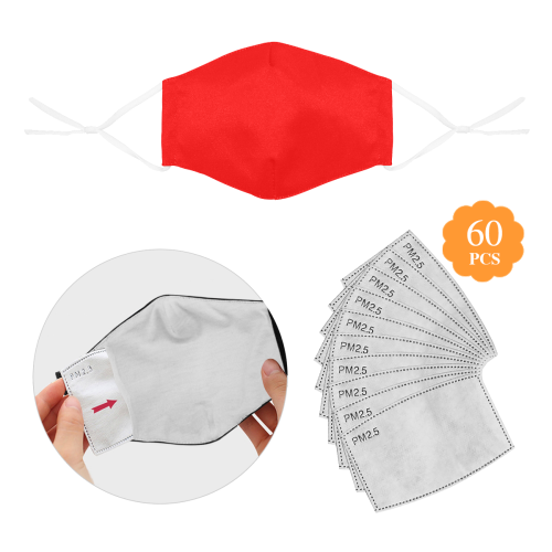color red 3D Mouth Mask with Drawstring (60 Filters Included) (Model M04) (Non-medical Products)