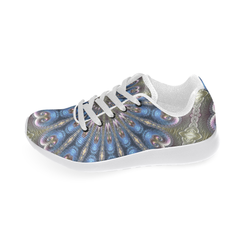 Pastel Abalone Shell Spiral Fractal Mandala 5 Women’s Running Shoes (Model 020)