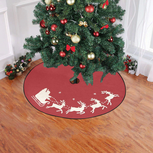 Santa Sleigh Christmas Christmas Tree Skirt 47" x 47"