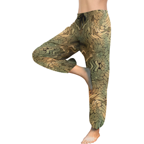rainbow colored snake skin pattern Women's All Over Print Harem Pants (Model L18)