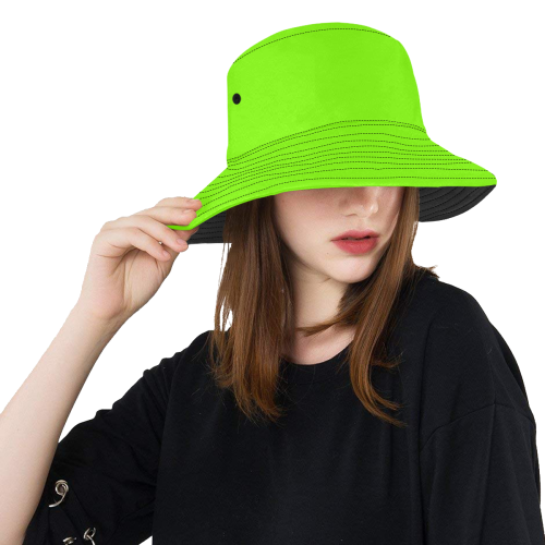 color chartreuse All Over Print Bucket Hat