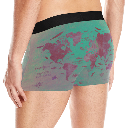 world map #world #map Men's Boxer Briefs with Merged Design (Model  L10)