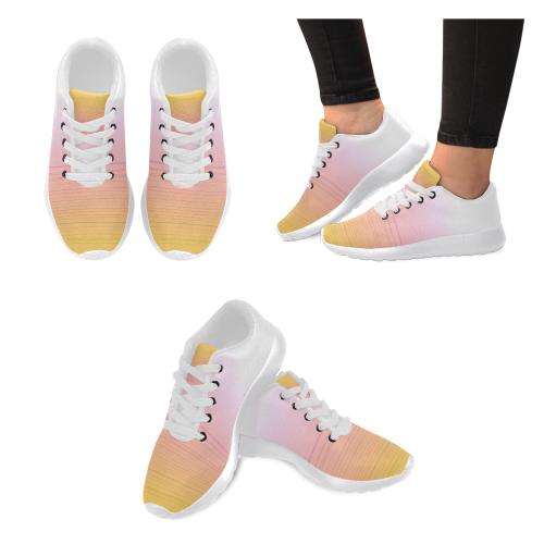 Design shoes, Lemons gold pink Women’s Running Shoes (Model 020)