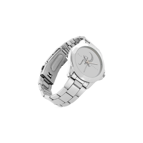 Red Queen Silver Logo White No Numbers Unisex Stainless Steel Watch(Model 103)