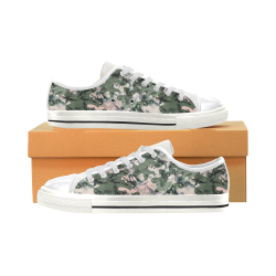 Camo Pink & Green Women's Classic Canvas Shoes (Model 018)