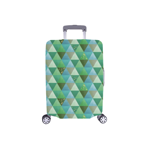 Triangle Pattern - Green Teal Khaki Moss Luggage Cover/Small 18"-21"