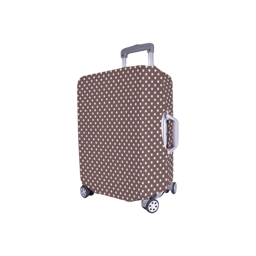 Chocolate brown polka dots Luggage Cover/Small 18"-21"