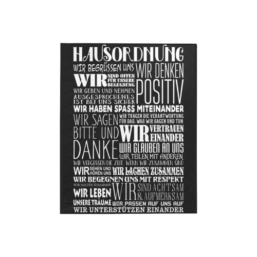 German House Rules - POSITIVE HAUSORDNUNG 2 Quilt 40"x50"