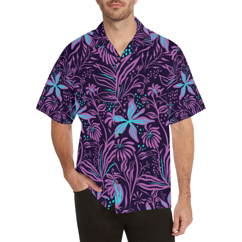 Purple Flower Dream Hawaiian Shirt (Model T58)