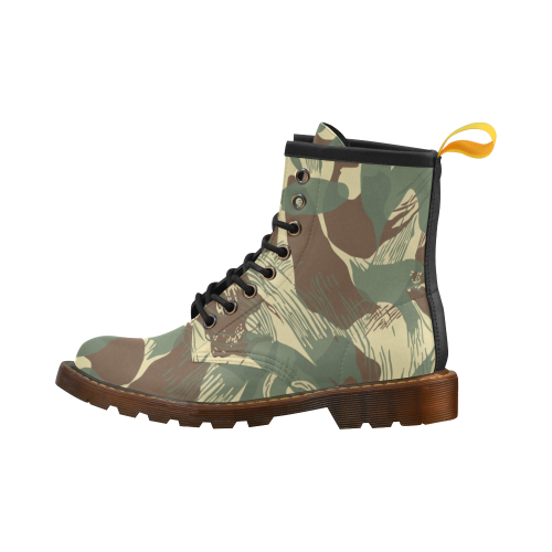Rhodesian Brushstroke Camouflage v2 High Grade PU Leather Martin Boots For Men Model 402H