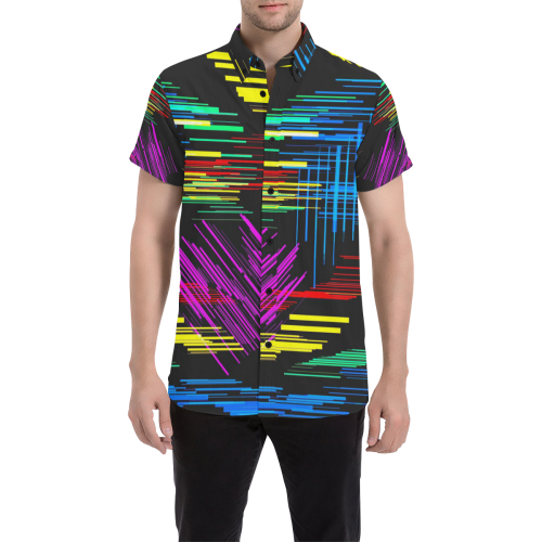 New Pattern factory 2A by JamColors Men's All Over Print Short Sleeve Shirt/Large Size (Model T53)
