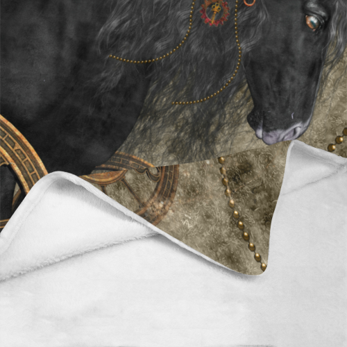 Beautiful wild horse with steampunk elements Ultra-Soft Micro Fleece Blanket 40"x50"
