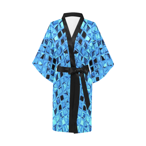 Metallic Blue Kimono Robe