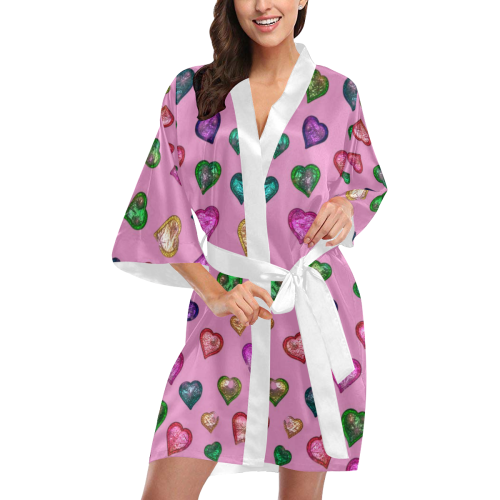 Shimmering hearts Kimono Robe