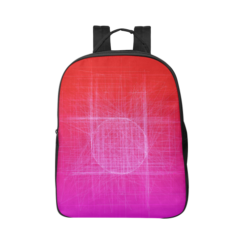 Hot Mess, Red, Pink and Purple Retro Glitch Popular Fabric Backpack (Model 1683)