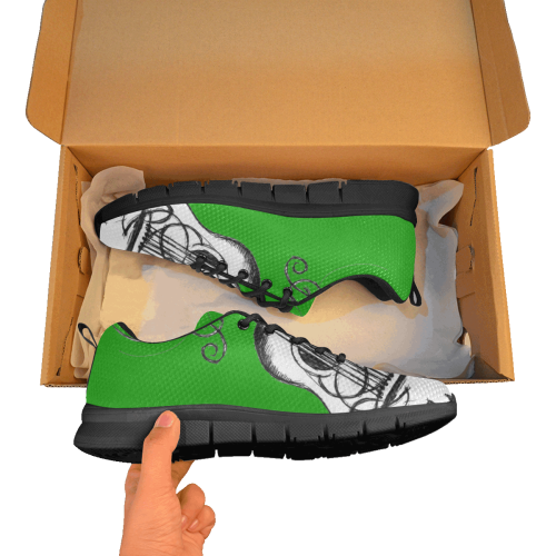 violao arte meu green Women's Breathable Running Shoes/Large (Model 055)
